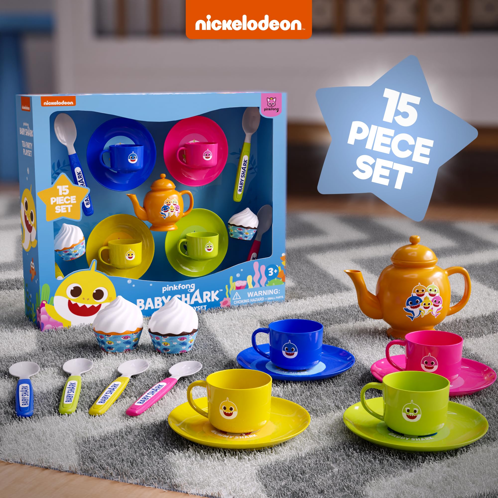 Amazon.com: Lollipop Baby Shark Tea Party Playset with 15-Piece